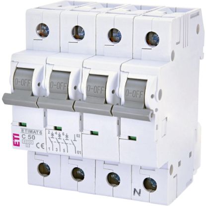  Зображення Автоматичний вимикач ETI ETIMAT 6 3p+N C 50 А (6 kA) (2146521) 
