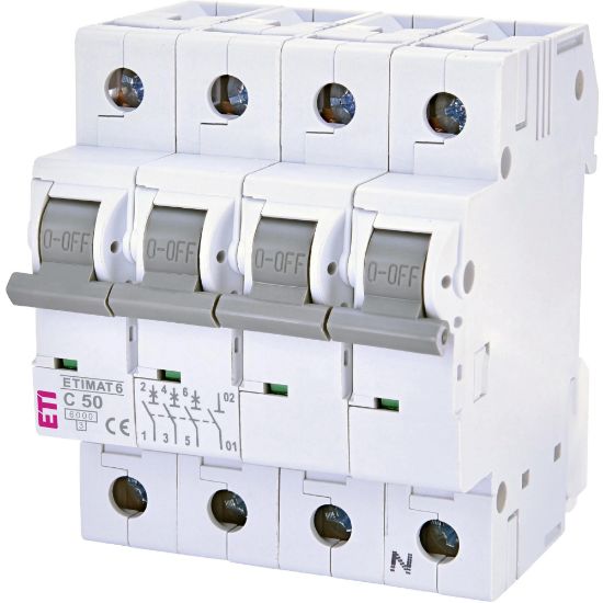  Зображення Автоматичний вимикач ETI ETIMAT 6 3p+N C 50 А (6 kA) (2146521) 