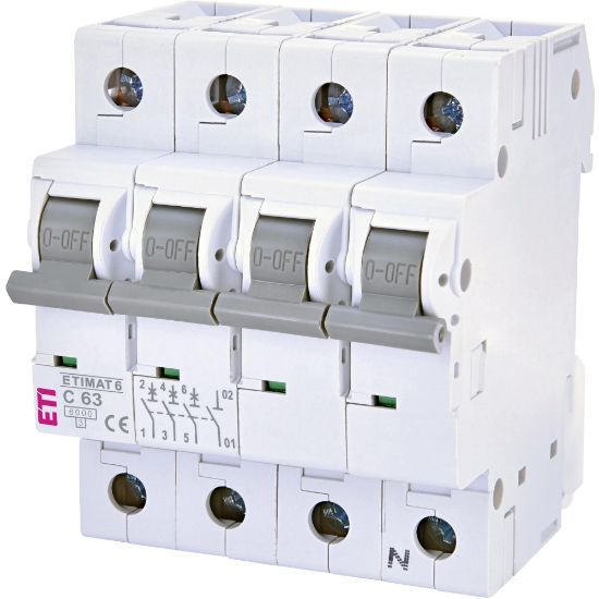  Зображення Автоматичний вимикач ETI ETIMAT 6 3p+N C 63 А (6 kA) (2146522) 