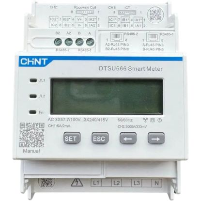  Зображення Лічильник трифазний Fox Chint DTSU666, RS-485 x 2, 600A/333mV + котушки Роговського 